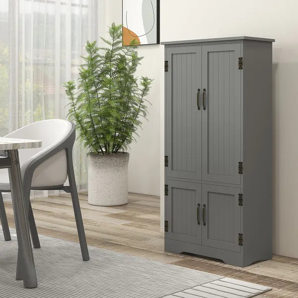 49" Floor Cabinet with Large Space, Farmhouse Pantry Storage with Adjustable Shelves, Cupboard for Home, Dining Room, Gray - product image 10