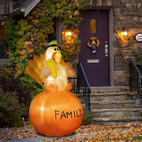 4.9 Ft Inflatable Thanksgiving Turkey, Blow Up LED Display for Garden Indoor Outdoor - product image 10