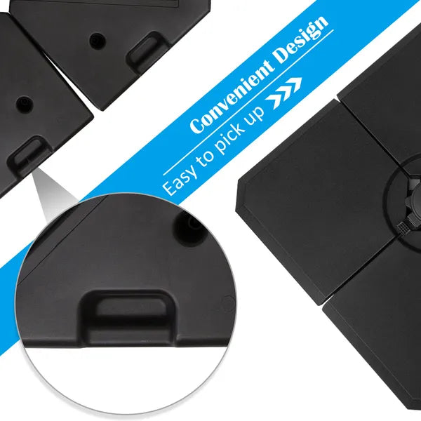 4pcs 264 lb. Cantilever Umbrella Base Stand Holder with Channel Grooves for Powerful Support, Black - product image 6
