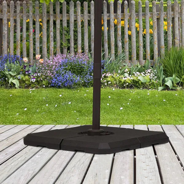 4pcs 264 lb. Cantilever Umbrella Base Stand Holder with Channel Grooves for Powerful Support, Black - product image 2