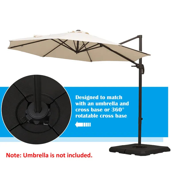 4pcs 264 lb. Cantilever Umbrella Base Stand Holder with Channel Grooves for Powerful Support, Black - product image 5