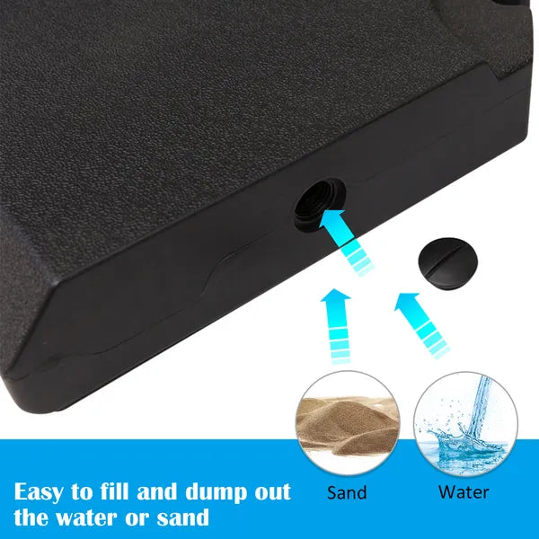 4pcs 264 lb. Cantilever Umbrella Base Stand Holder with Channel Grooves for Powerful Support, Black - product image 4