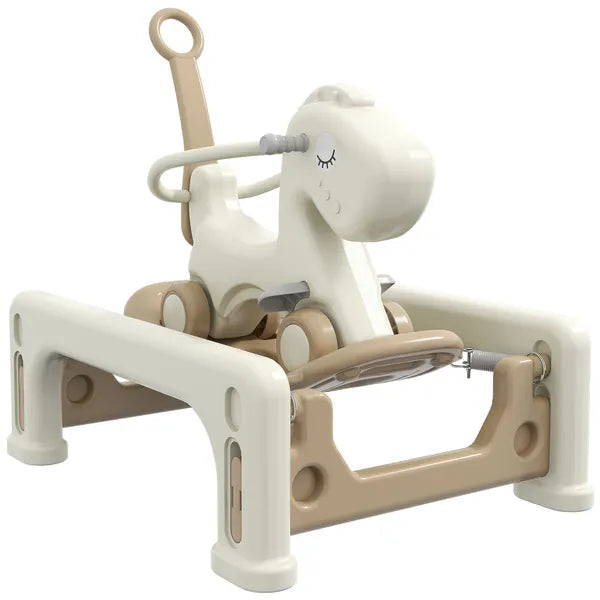 5 in 1 Rocking Horse for Toddlers 1-6 Years with Detachable Balance Board, Push Handle, Footrest, Cream White - product image 11