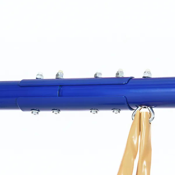 5-in-1 Swing Set With Glider, Heavy Frame Outdoor Playset for Kids, with Saucer Swing, Slide, Seesaw, Glider, Swing Seat, Blue - product image 8