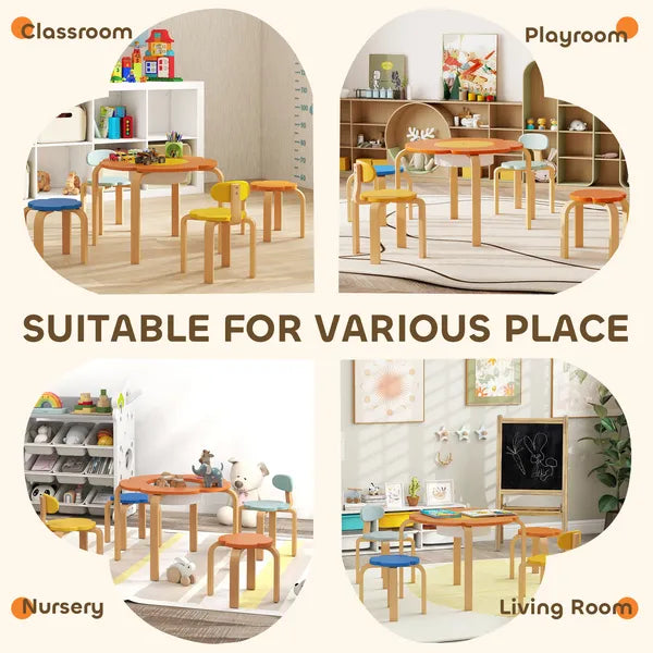 5 Piece Kids Table and Chairs Set, Toddler Table and Chair Set with Built-in Storage, for Nursery, Living Room, Playroom - product image 8