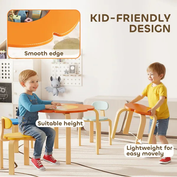 5 Piece Kids Table and Chairs Set, Toddler Table and Chair Set with Built-in Storage, for Nursery, Living Room, Playroom - product image 7