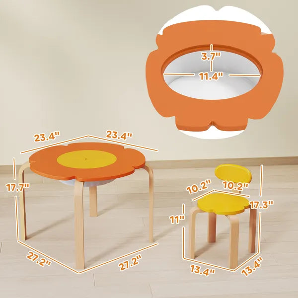 5 Piece Kids Table and Chairs Set, Toddler Table and Chair Set with Built-in Storage, for Nursery, Living Room, Playroom - product image 3