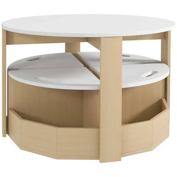 Qaba 5 Piece Kids Table and Chairs Set with Storage, White, for Art, Craft, Drawing, Playroom, Classroom, Nursery - product image 1