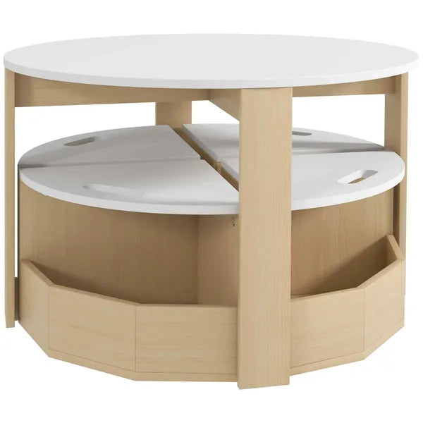 Qaba 5 Piece Kids Table and Chairs Set with Storage, White, for Art, Craft, Drawing, Playroom, Classroom, Nursery - product image 1