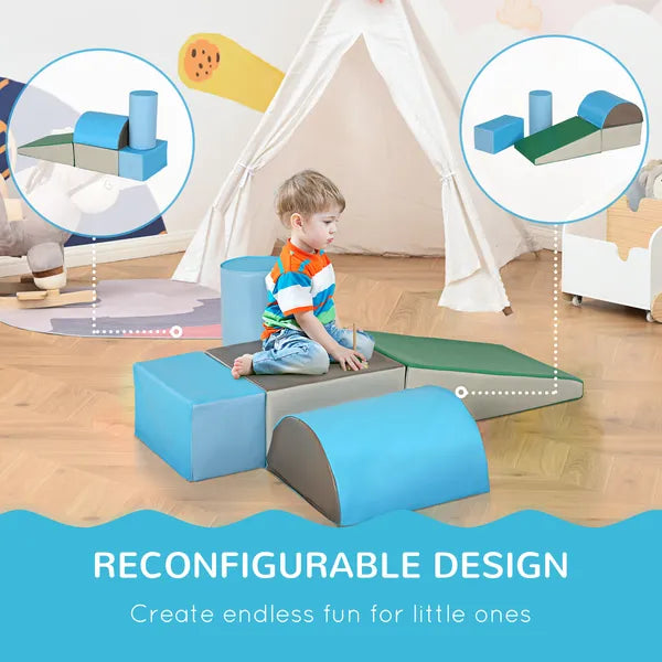 5-Piece Soft Foam Play Equipment for Toddlers, Colorful Crawl and Climb Activity Playset - product image 5