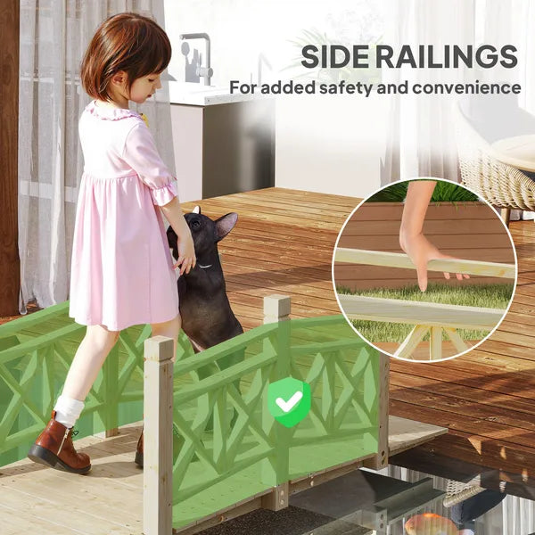 5' Wooden Garden Bridge Footbridge for Backyard Ponds, Creeks, Streams, Nature Wood - product image 4