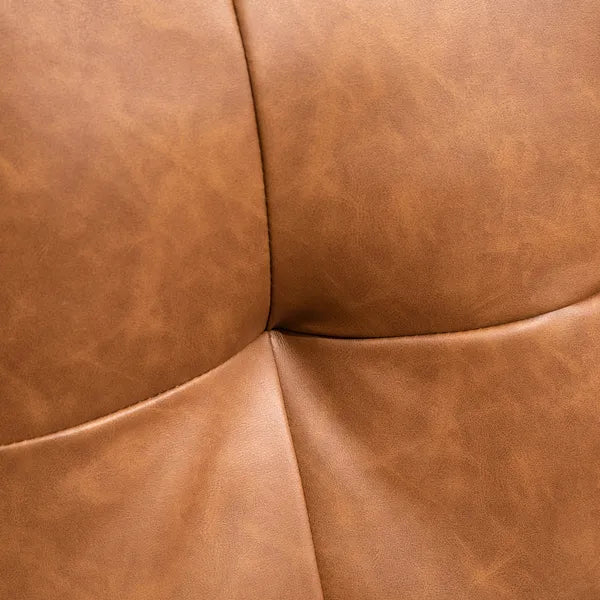 51" Brown 2-Seater Tufted Loveseat, PU Leather Double Sofa with Armrest - product image 7