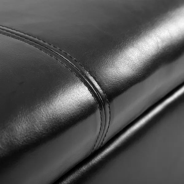 HOMCOM 51" Large Black Storage Ottoman, Rectangular Tufted Faux Leather for Living Room, Entryway, Bedroom - product image 9