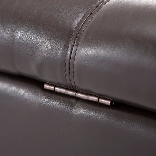 HOMCOM 51" Tufted Storage Ottoman Bench, Dark Brown Faux Leather for Living Room, Bedroom, Entryway - product image 9
