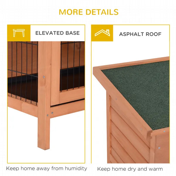 PawHut 54" Rabbit Cage, 2-Tier Rabbit Hutch Outdoor Guinea with Removable Dividers and Pull-Out Trays, Orange - product image 7