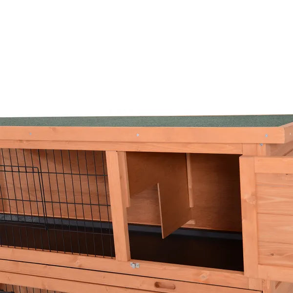 PawHut 54" Rabbit Cage, 2-Tier Rabbit Hutch Outdoor Guinea with Removable Dividers and Pull-Out Trays, Orange - product image 8