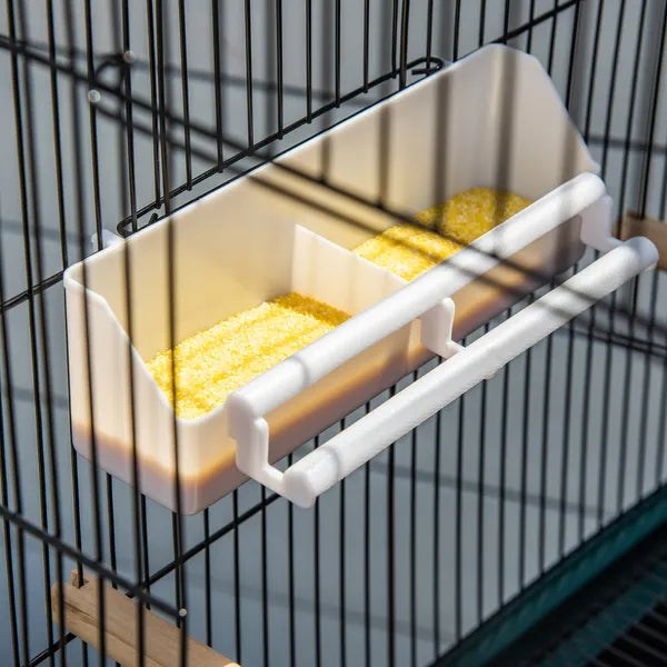 PawHut 55" 2 In 1 Large Bird Cage Parakeet House for Finches Budgies with Wheels Slide-out Trays Wood Perch Food Containers Green - product image 8