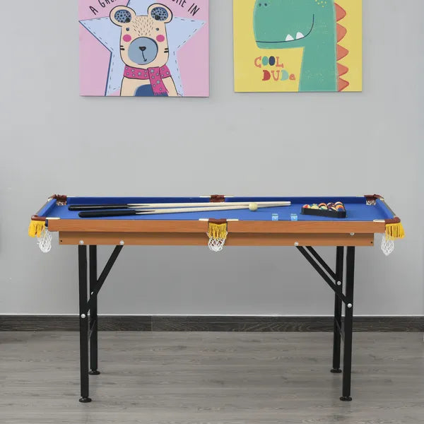 HOMCOM 55'' Portable Folding Billiards Table Game Pool Table for Kids Adults With Cues, Ball, Rack, Brush, Chalk - product image 2