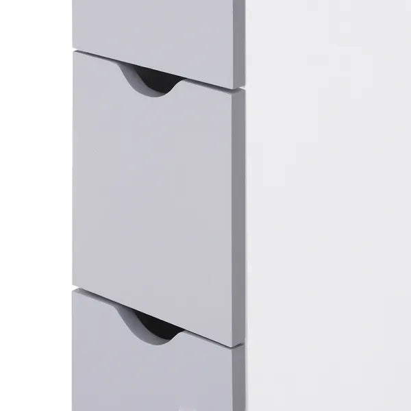 HOMCOM 55" Tall Bathroom Cabinets, Narrow Storage Cabinet Freestanding Linen Tower with 2-Tier Shelf and Drawers, White - product image 8