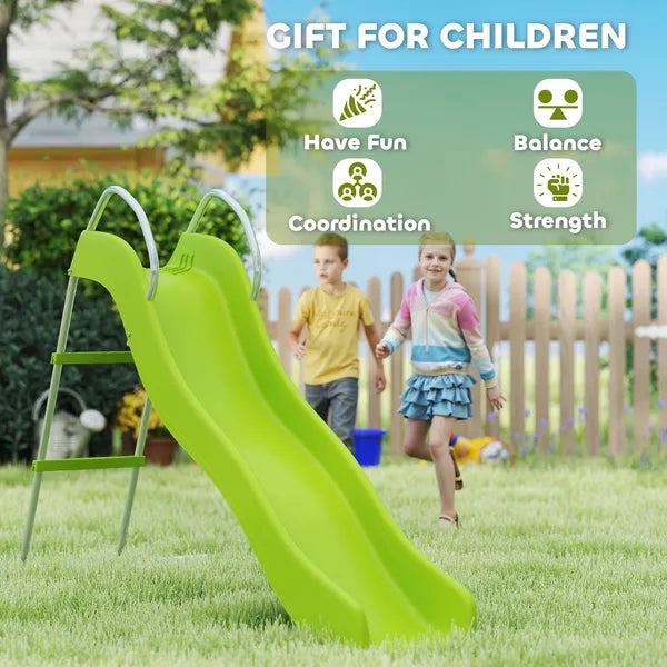 5.7FT Outdoor Slide for Kids Ages 3-8, Climbing Step Ladder, Playground Equipment for Backyard, Garden, Green - product image 6