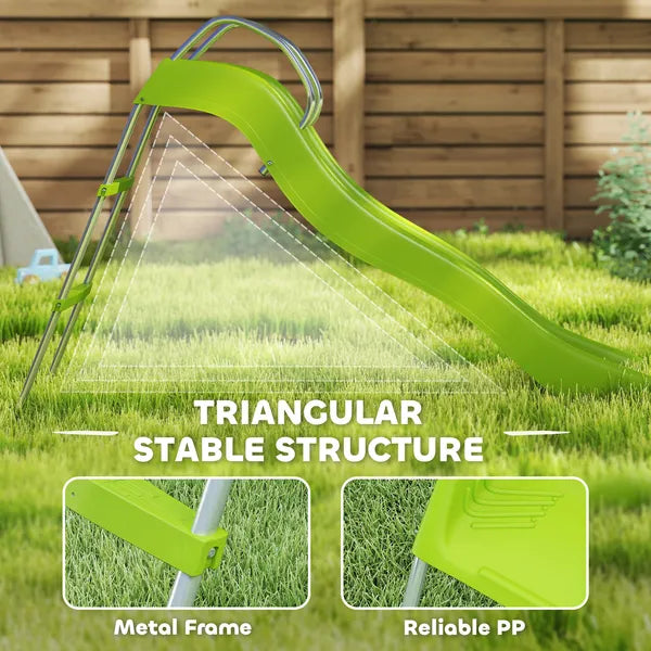 5.7FT Outdoor Slide for Kids Ages 3-8, Climbing Step Ladder, Playground Equipment for Backyard, Garden, Green - product image 5