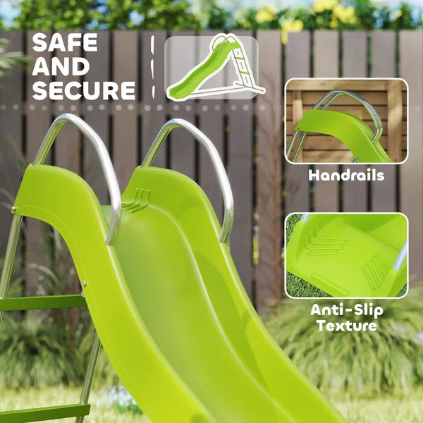 5.7FT Outdoor Slide for Kids Ages 3-8, Climbing Step Ladder, Playground Equipment for Backyard, Garden, Green - product image 3