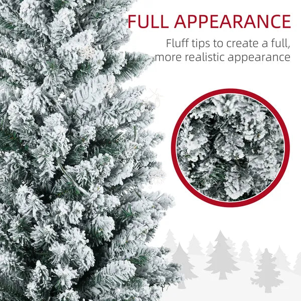 HOMCOM 5ft Pencil Christmas Tree, Slim Artificial Christmas Tree with Realistic Branches and Warm White LED Lights, Green - product image 6