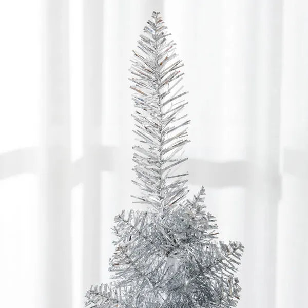HOMCOM 5 Ft Slim Artificial Christmas Tree with 294 Tips and Plastic Base Silver - product image 8