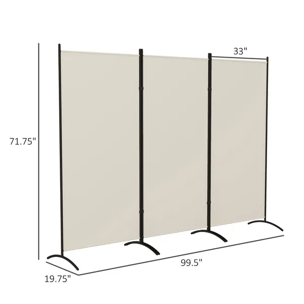HOMCOM 6' 3 Panel Room Divider, Indoor Privacy Screen for Home, Light Gray - product image 3