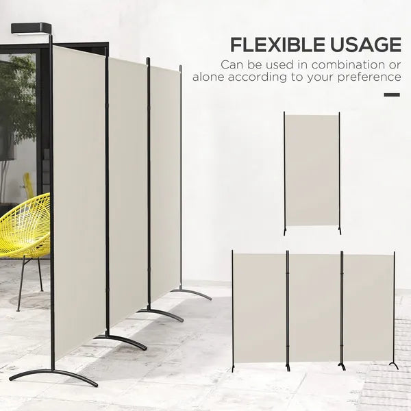 HOMCOM 6' 3 Panel Room Divider, Indoor Privacy Screen for Home, Light Gray - product image 6