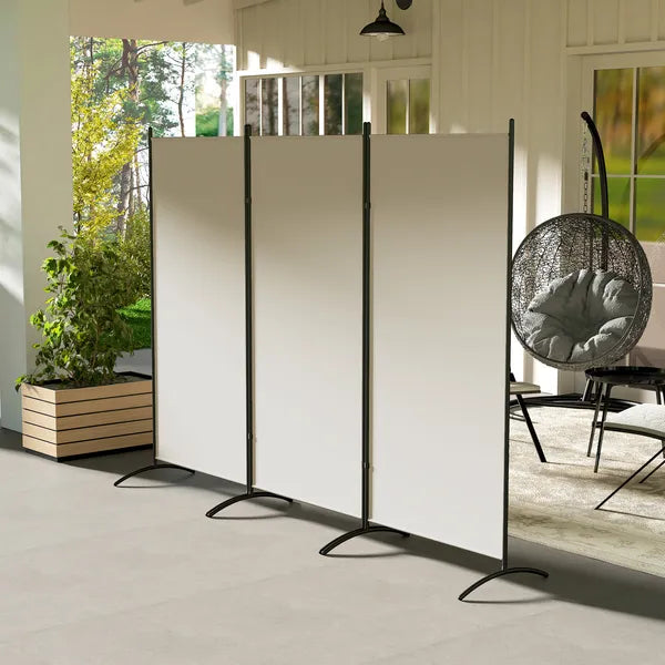 HOMCOM 6' 3 Panel Room Divider, Indoor Privacy Screen for Home, Light Gray - product image 10