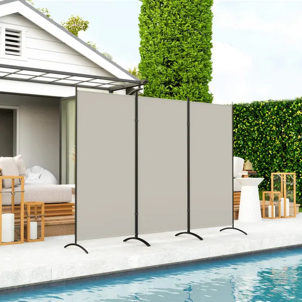 HOMCOM 6' 3 Panel Room Divider, Indoor Privacy Screen for Home, Light Gray - product image 2