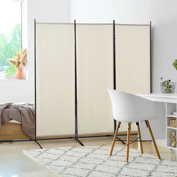 HOMCOM 6 ft 3-Panel Room Divider, Privacy Screen, Folding, Beige, Indoor Use - product image 2