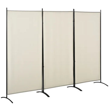 HOMCOM 6 ft 3-Panel Room Divider, Privacy Screen, Folding, Beige, Indoor Use - product image 1