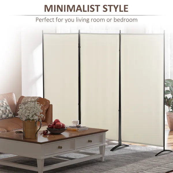 HOMCOM 6 ft 3-Panel Room Divider, Privacy Screen, Folding, Beige, Indoor Use - product image 7