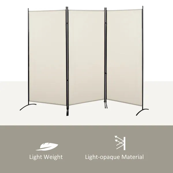 HOMCOM 6 ft 3-Panel Room Divider, Privacy Screen, Folding, Beige, Indoor Use - product image 8