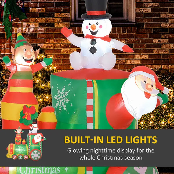 6 ft Inflatable Christmas Train with White LED Lights for Indoor Outdoor Decor - product image 4