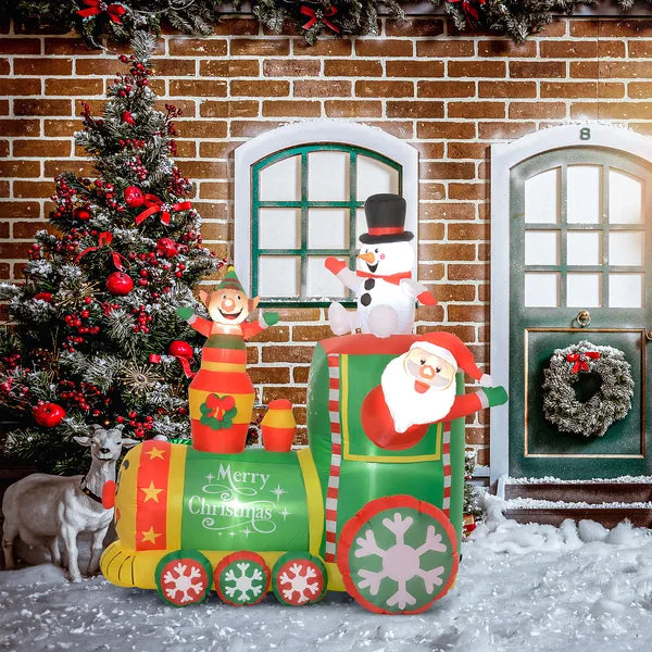 6 ft Inflatable Christmas Train with White LED Lights for Indoor Outdoor Decor - product image 10