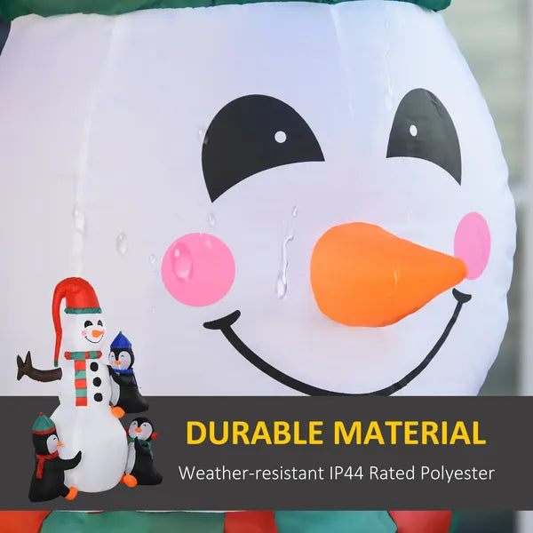 HOMCOM 6' Christmas Holiday Yard Inflatable Outdoor Light Up LED Christmas Decoration 3 Penguins Building Snowman - product image 5