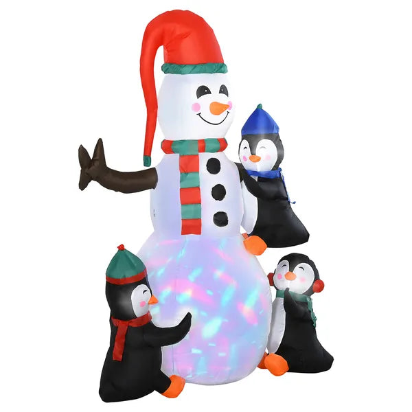 HOMCOM 6' Christmas Holiday Yard Inflatable Outdoor Light Up LED Christmas Decoration 3 Penguins Building Snowman - product image 12