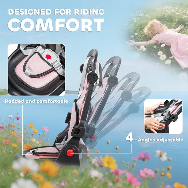 6 in 1 Kids Tricycle with Adjustable Push Handle, Removable Canopy, Reversible Seat, for 1-5 Years, Pink - product image 6