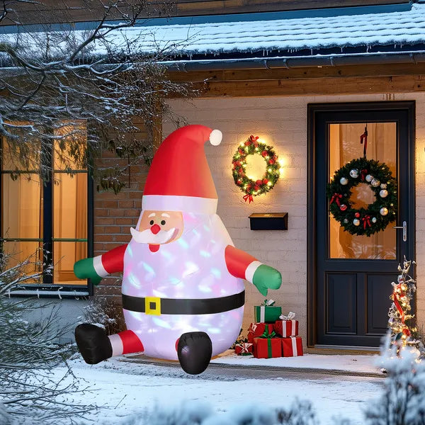 6 ft Inflatable Santas, Blow-Up Christmas Decor with Rotating Magic Ball Light, Claus for Outdoor Yard, Garden Party - product image 10