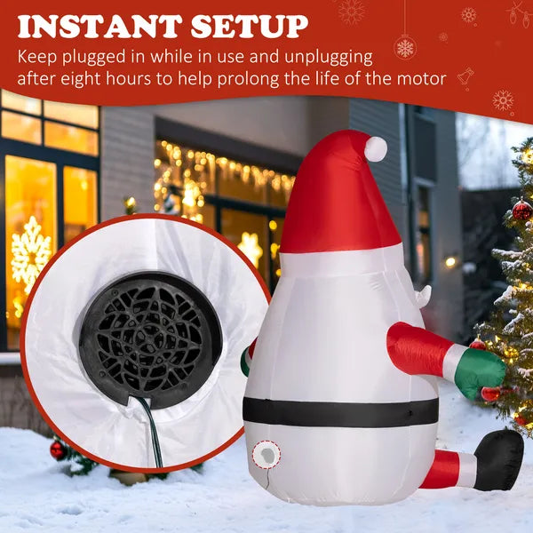 6 ft Inflatable Santas, Blow-Up Christmas Decor with Rotating Magic Ball Light, Claus for Outdoor Yard, Garden Party - product image 6