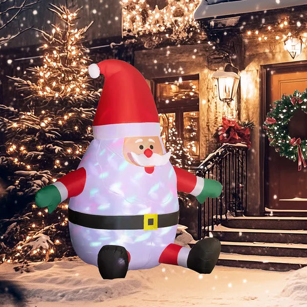 6 ft Inflatable Santas, Blow-Up Christmas Decor with Rotating Magic Ball Light, Claus for Outdoor Yard, Garden Party - product image 8
