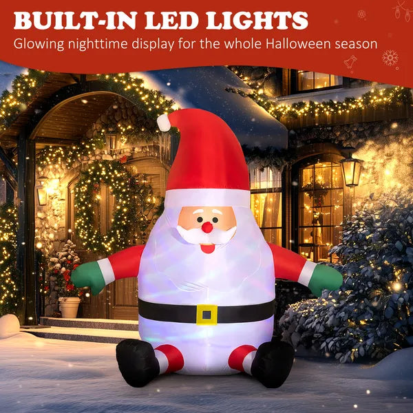 6 ft Inflatable Santas, Blow-Up Christmas Decor with Rotating Magic Ball Light, Claus for Outdoor Yard, Garden Party - product image 4