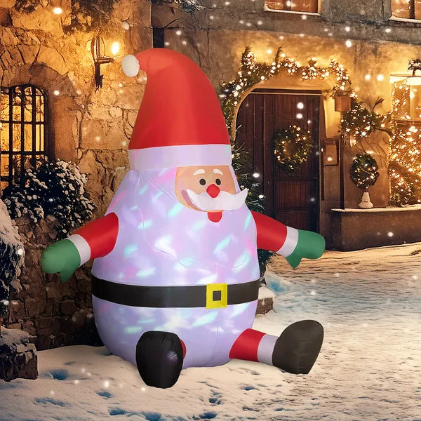 6 ft Inflatable Santas, Blow-Up Christmas Decor with Rotating Magic Ball Light, Claus for Outdoor Yard, Garden Party - product image 2