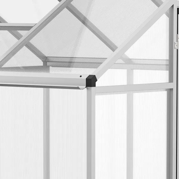 Outsunny 6' L x 6' W Walk-In Polycarbonate Greenhouse with Roof Vent for Ventilation and Rain Gutter, Hobby Greenhouse for Winter, Clear - product image 9