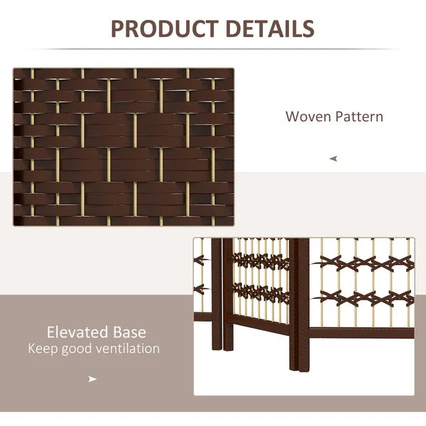 HOMCOM 6-Panel Folding Privacy Screen, Brown Wave Fiber, Lightweight, for Home Office - product image 6