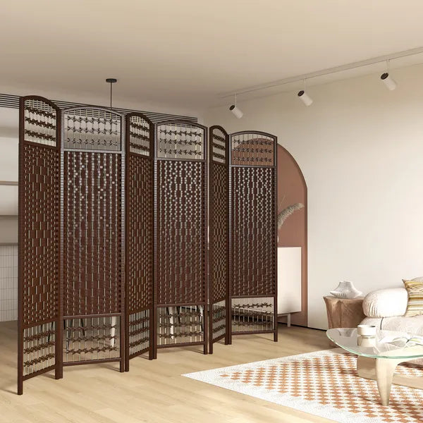 HOMCOM 6-Panel Folding Privacy Screen, Brown Wave Fiber, Lightweight, for Home Office - product image 10