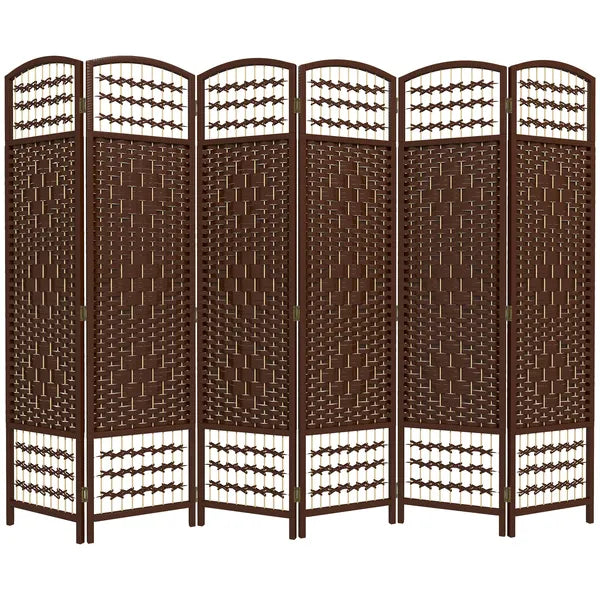 HOMCOM 6-Panel Folding Privacy Screen, Brown Wave Fiber, Lightweight, for Home Office - product image 11
